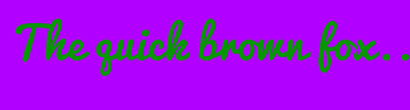Image with Font Color 069700 and Background Color B100FF